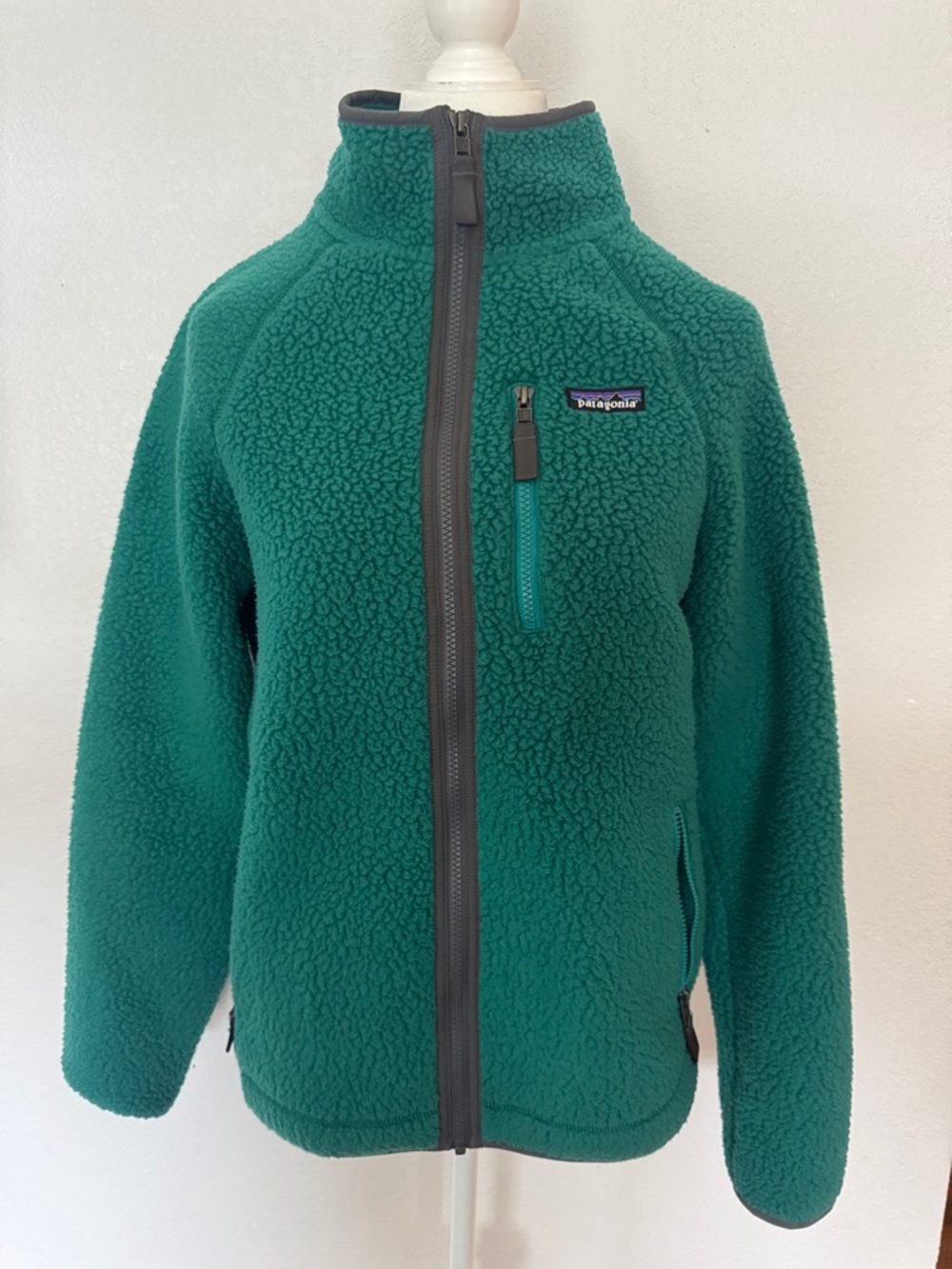 Patagonia Teal Full-Zip Sherpa Fleece Jacket